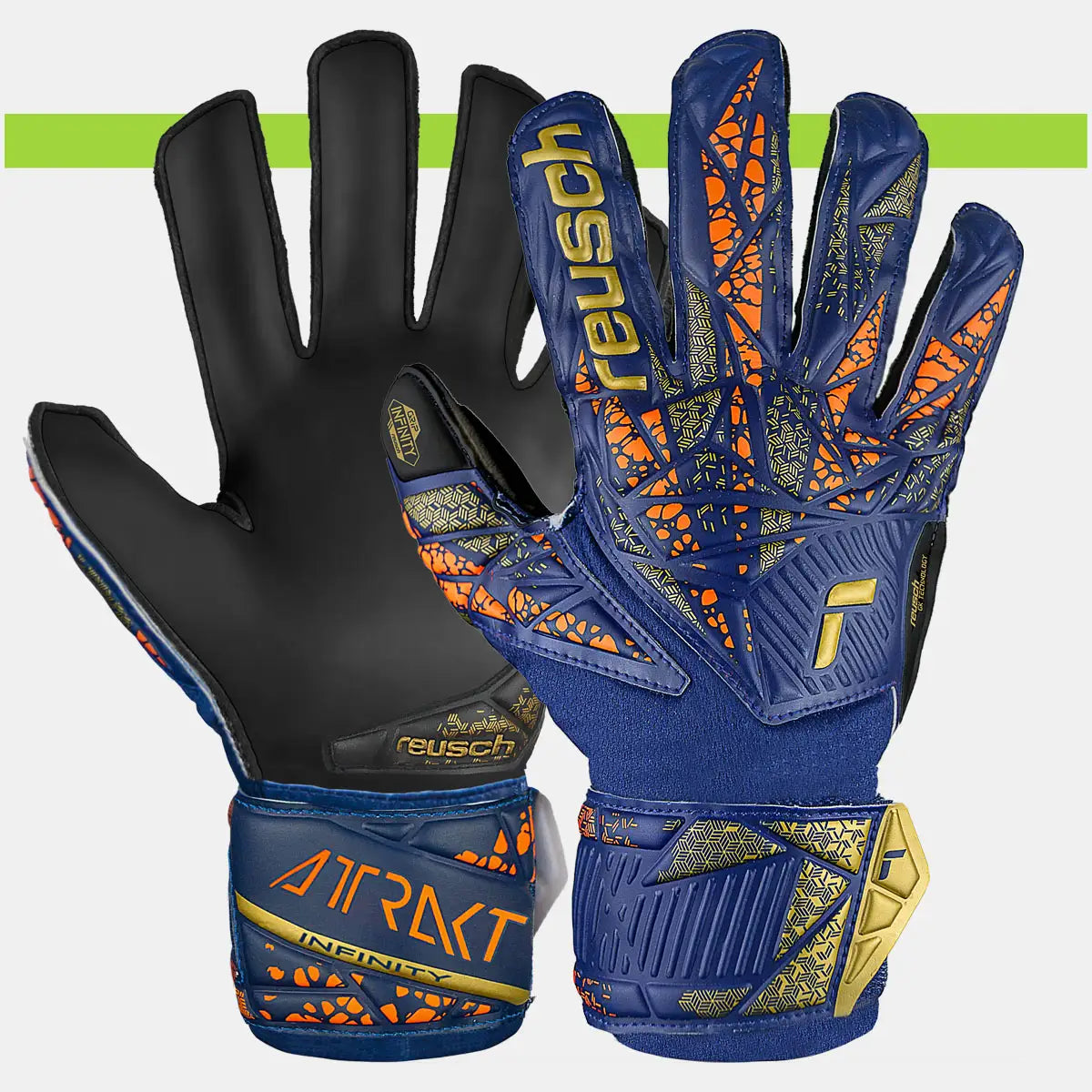 Reusch Attrakt Infinity Junior - Guanti Da Portiere Per Erba Sintetica - Presa Eccellente E Taglio Interno - Per Giovani Portieri - Foto 4